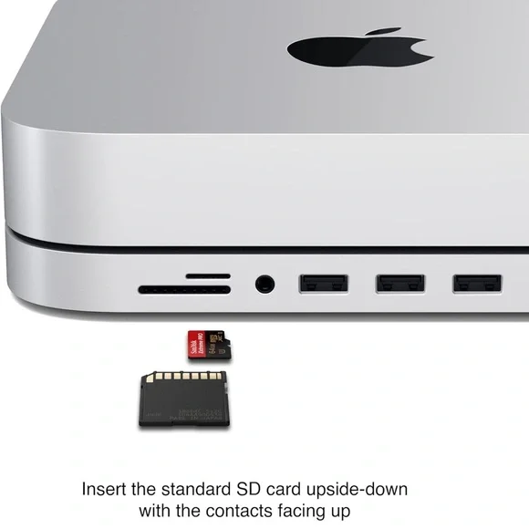 Satechi USB C Hub - Type-C Aluminum Stand & Hub for M1/M2 Apple MacMini - Picture 6 of 9